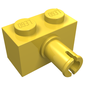 LEGO 2458 Brick, Modified 1 x 2 with Pin in Yellow - Authentic LEGO Part