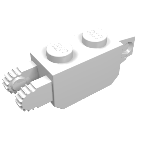 LEGO 30386 Hinge Brick 1 x 2 Locking with 1 Finger Vertical End and 2 Fingers Vertical End in White - Authentic LEGO Part