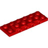 LEGO 87609 Plate, Modified 2 x 6 x 2/3 with 4 Studs on Side in Red - Authentic LEGO Part