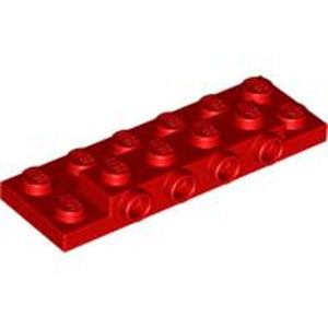 LEGO 87609 Plate, Modified 2 x 6 x 2/3 with 4 Studs on Side in Red - Authentic LEGO Part