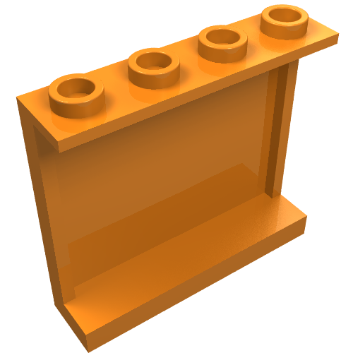 LEGO 60581 Panel 1 x 4 x 3 with Side Supports - Hollow Studs in Orange - Authentic LEGO Part