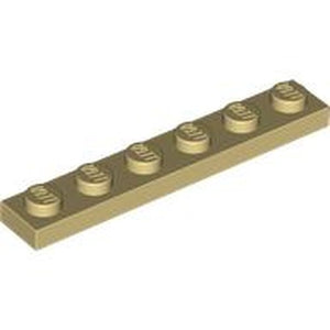 LEGO 3666 Plate 1 x 6 in Tan - Authentic LEGO Part