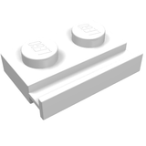 LEGO 32028 Plate, Modified 1 x 2 with Door Rail in White - Authentic LEGO Part