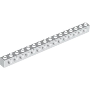LEGO 3703 Technic, Brick 1 x 16 with Holes in White - Authentic LEGO Part