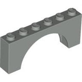 LEGO 3307 Arch 1 x 6 x 2 - Thick Top with Reinforced Underside in Light Gray - Authentic LEGO Part