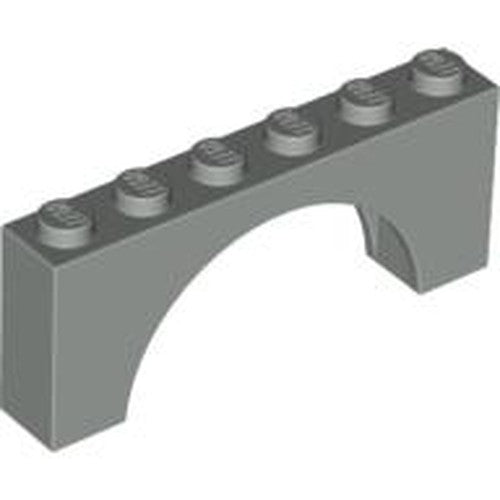 LEGO 3307 Arch 1 x 6 x 2 - Thick Top with Reinforced Underside in Light Gray - Authentic LEGO Part