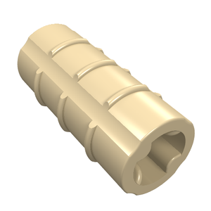 LEGO 6538b Technic, Axle Connector 2L (Ridged with x Hole x Orientation) in Tan - Authentic LEGO Part