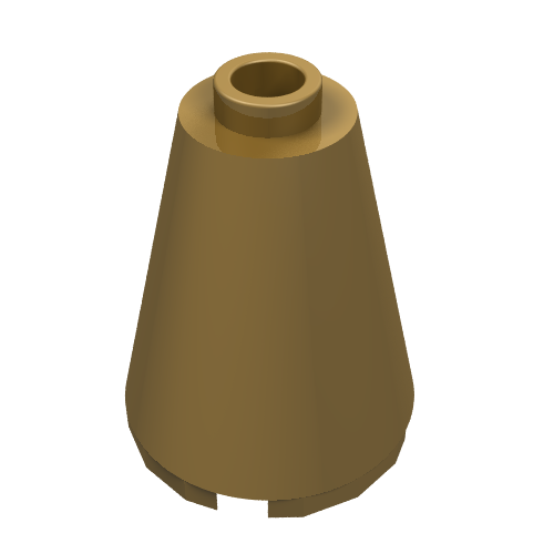 LEGO 3942c Cone 2 x 2 x 2 - Open Stud in Pearl Gold - Authentic LEGO Part