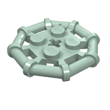 LEGO 75937 Plate, Modified 2 x 2 with Bar Frame Octagonal, Reinforced, Completely Round Studs in Sand Green - Authentic LEGO Part