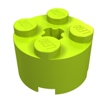 LEGO 3941 Brick, Round 2 x 2 with Axle Hole in Lime - Authentic LEGO Part