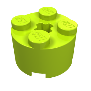 LEGO 3941 Brick, Round 2 x 2 with Axle Hole in Lime - Authentic LEGO Part