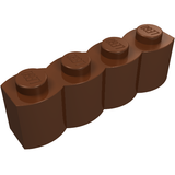 LEGO 30137 Brick, Modified 1 x 4 with Log Profile in Reddish Brown - Authentic LEGO Part