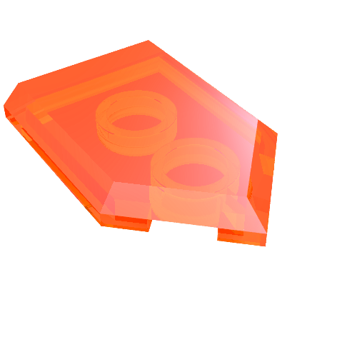 LEGO 22385 Tile, Modified 2 x 3 Pentagonal in Trans-Neon Orange - Authentic LEGO Part