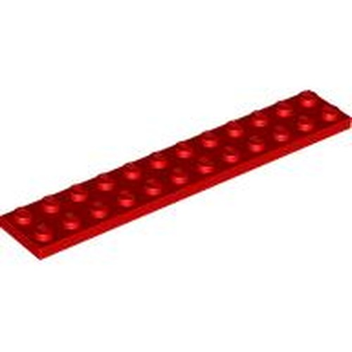 LEGO 2445 Plate 2 x 12 in Red - Authentic LEGO Part