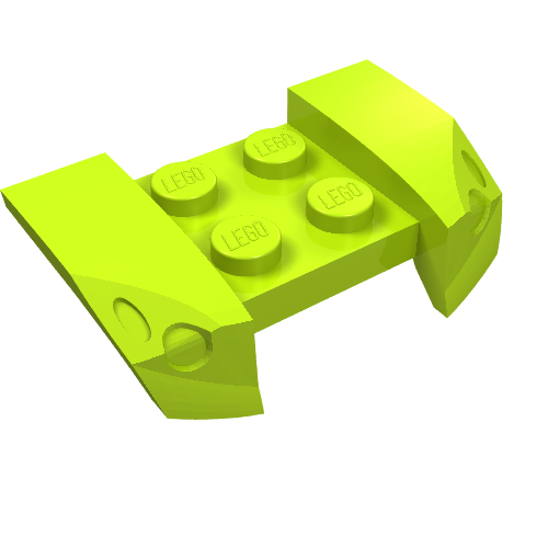 LEGO 44674 Vehicle, Mudguard 2 x 4 with Headlights Overhang in Lime - Authentic LEGO Part