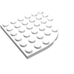 LEGO 6003 Plate, Round Corner 6 x 6 in White - Authentic LEGO Part