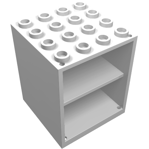 LEGO 837 Homemaker Cupboard 4 x 4 x 4 with Door Holder Holes - Main Product Image