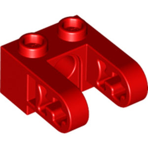 LEGO 85943 Technic, Brick 1 x 2 with Hole and Dual Liftarm Extensions in Red - Authentic LEGO Part