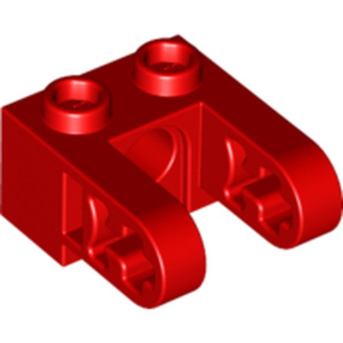 LEGO 85943 Technic, Brick 1 x 2 with Hole and Dual Liftarm Extensions in Red - Authentic LEGO Part