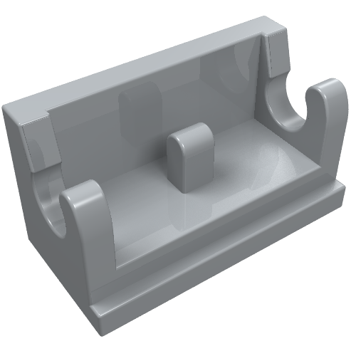LEGO 3937 Hinge Brick 1 x 2 Base in Light Bluish Gray - Authentic LEGO Part