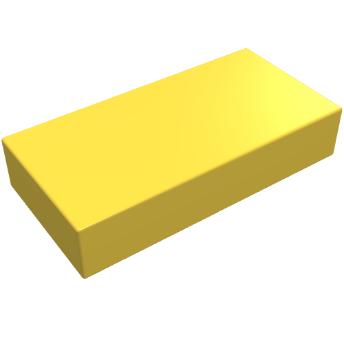 LEGO 3069a Tile 1 x 2 without Groove Pat Pend. in Yellow - Authentic LEGO Part