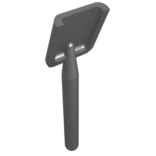 LEGO 3837 Minifigure, Utensil Shovel / Spade - Handle with Round End in Flat Silver - Authentic LEGO Part