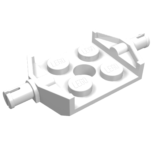 LEGO 6157 Plate, Modified 2 x 2 with Wheels Holder Wide and Hole in White - Authentic LEGO Part
