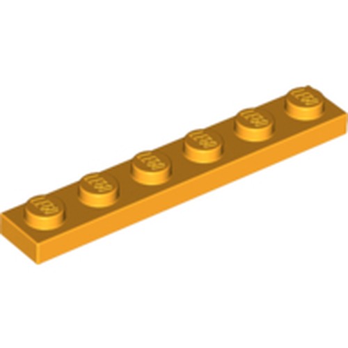 LEGO 3666 Plate 1 x 6 in Bright Light Orange - Authentic LEGO Part