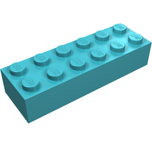 LEGO 2456 Brick 2 x 6 in Medium Azure - Authentic LEGO Part