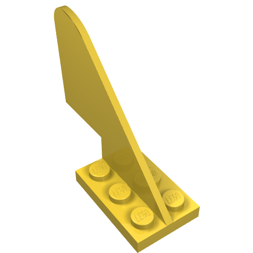 LEGO 3587 Tail with Rounded Top in Yellow - Authentic LEGO Part