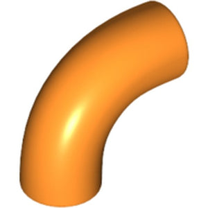 LEGO 25214 Brick, Round 1 x 1 d. 90 degrees Elbow Macaroni - No Stud - Type 2 - Axle Hole in Orange - Authentic LEGO Part