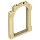 LEGO 40066 Door, Frame 1 x 6 x 7 Arched with Notches and Rounded Pillars in Tan - Authentic LEGO Part