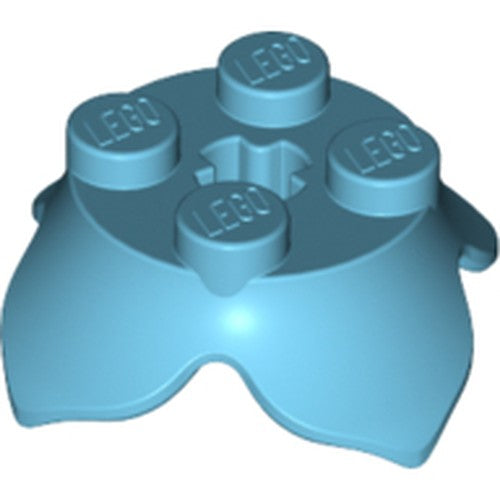 LEGO 15469 Plant Leaves 2 x 2 with 4 Petals and Axle Hole in Medium Azure - Authentic LEGO Part