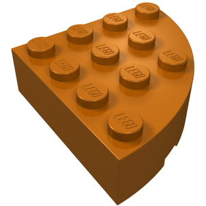LEGO 2577 Brick, Round Corner 4 x 4 Full Brick in Dark Orange - Authentic LEGO Part