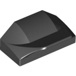 LEGO 47458 Slope, Curved 1 x 2 x 2/3 Wing End in Black - Authentic LEGO Part