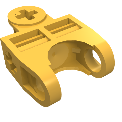 LEGO 32174 Technic, Axle Connector 2 x 3 with Ball Joint Socket - Open Sides, Angled Forks with Closed Axle Holes in Bright Light Orange - Authentic LEGO Part