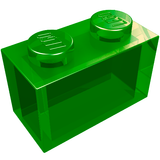 LEGO 3065 Brick 1 x 2 without Bottom Tube in Trans-Green - Authentic LEGO Part