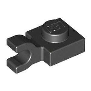 LEGO 6019 Plate, Modified 1 x 1 with U Clip (Horizontal Grip) in Black - Authentic LEGO Part