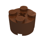 LEGO 3941 Brick, Round 2 x 2 with Axle Hole in Reddish Brown - Authentic LEGO Part