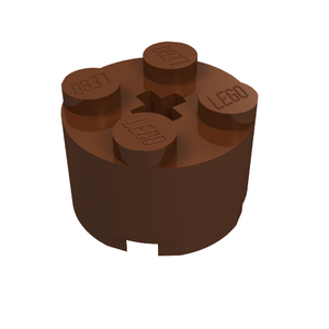 LEGO 3941 Brick, Round 2 x 2 with Axle Hole in Reddish Brown - Authentic LEGO Part