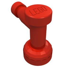 LEGO 4599a Tap 1 x 1 with Hole in Nozzle End in Red - Authentic LEGO Part