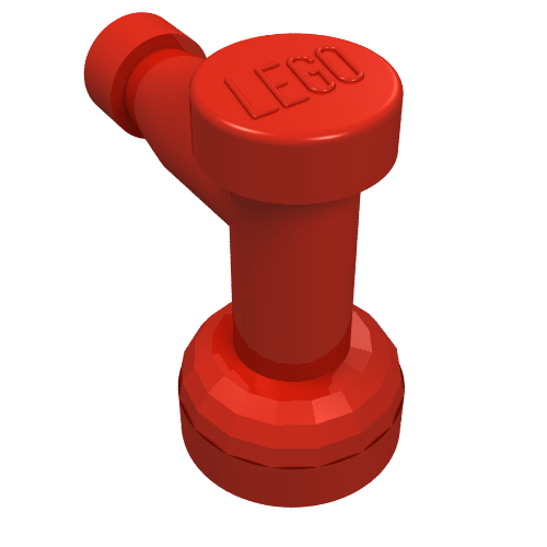 LEGO 4599a Tap 1 x 1 with Hole in Nozzle End in Red - Authentic LEGO Part