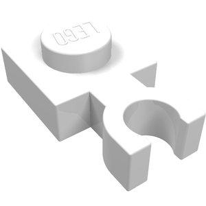 LEGO 4085b Plate, Modified 1 x 1 with U Clip Thin (Vertical Grip) in White - Authentic LEGO Part