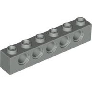 LEGO 3894 Technic, Brick 1 x 6 with Holes in Light Gray - Authentic LEGO Part
