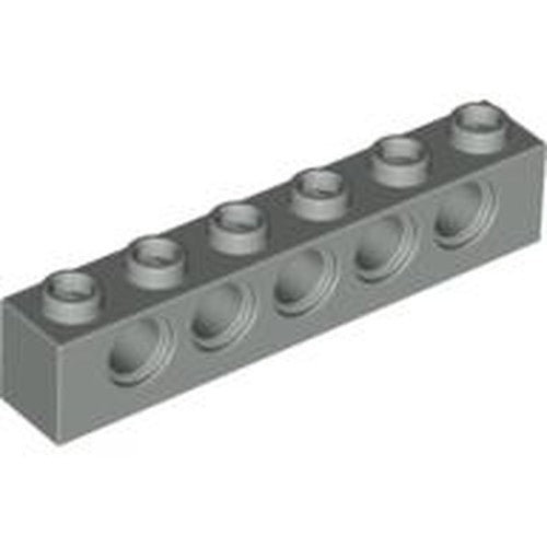 LEGO 3894 Technic, Brick 1 x 6 with Holes in Light Gray - Authentic LEGO Part