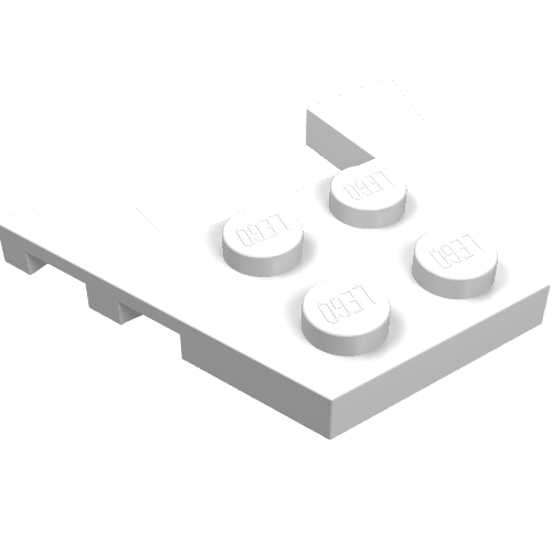 LEGO 48183 Wedge, Plate 3 x 4 with Stud Notches in White - Authentic LEGO Part