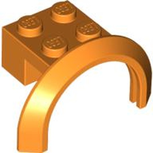 LEGO 50745 Vehicle, Mudguard 4 x 2 1/2 x 1 2/3 with Arch Round in Orange - Authentic LEGO Part