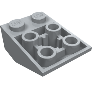 LEGO 3747b Slope, Inverted 33 3 x 2 with Flat Bottom Pin and Connections between Studs in Light Bluish Gray - Authentic LEGO Part