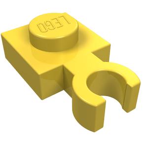 LEGO 4085a Plate, Modified 1 x 1 with Open O Clip Thin (Vertical Grip) in Yellow - Authentic LEGO Part
