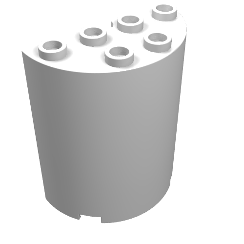 LEGO 6259 Cylinder Half 2 x 4 x 4 in White - Authentic LEGO Part